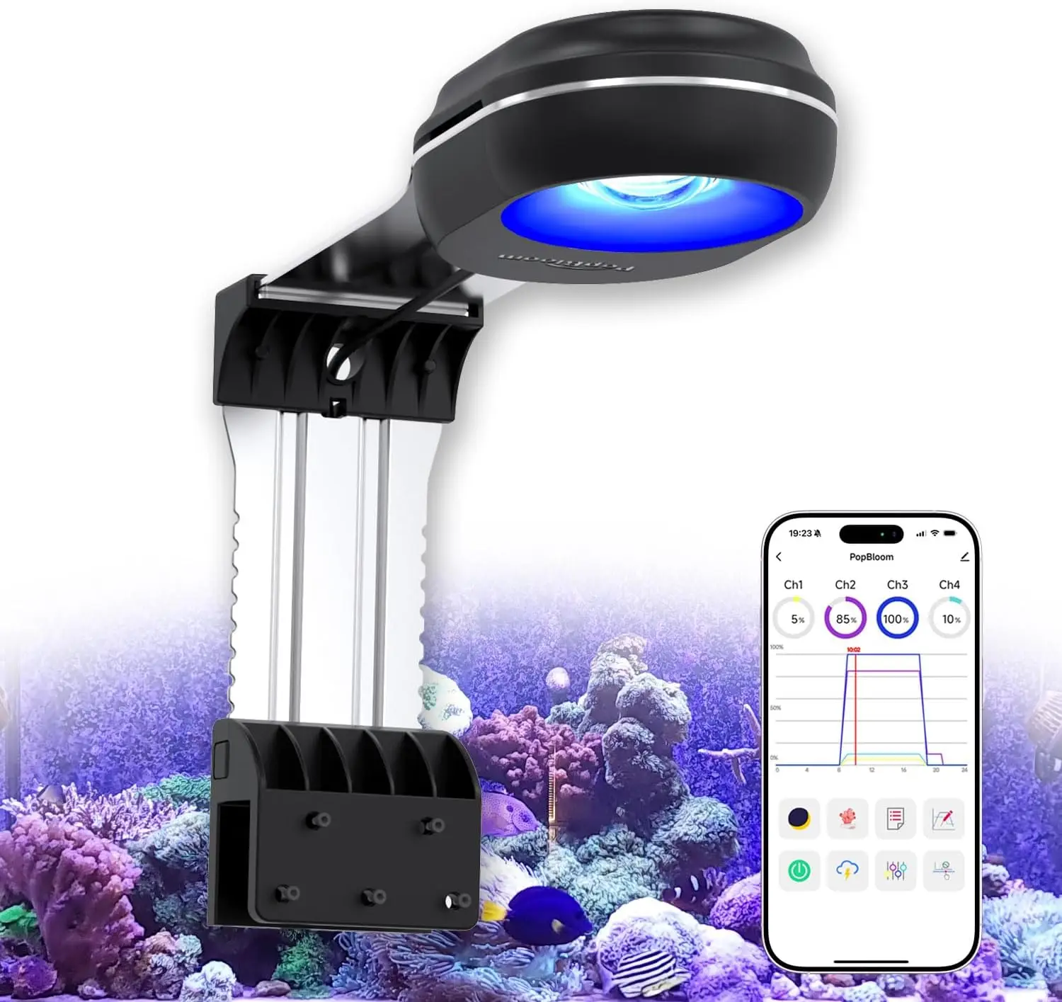 

Marine Reef Led Aquarium Light Saltwater Fish Tank Lamp Full Spectrum Sunrise Sunset