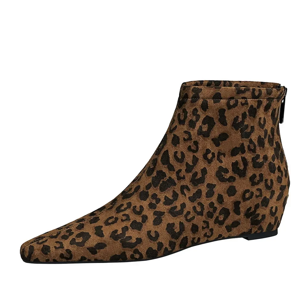 BIGTREE Shoes Retro Leopard print women's boots Sexy women's ankle boots Autumn Winter shoes Warm plush Short boots Wedges 2025 image 6