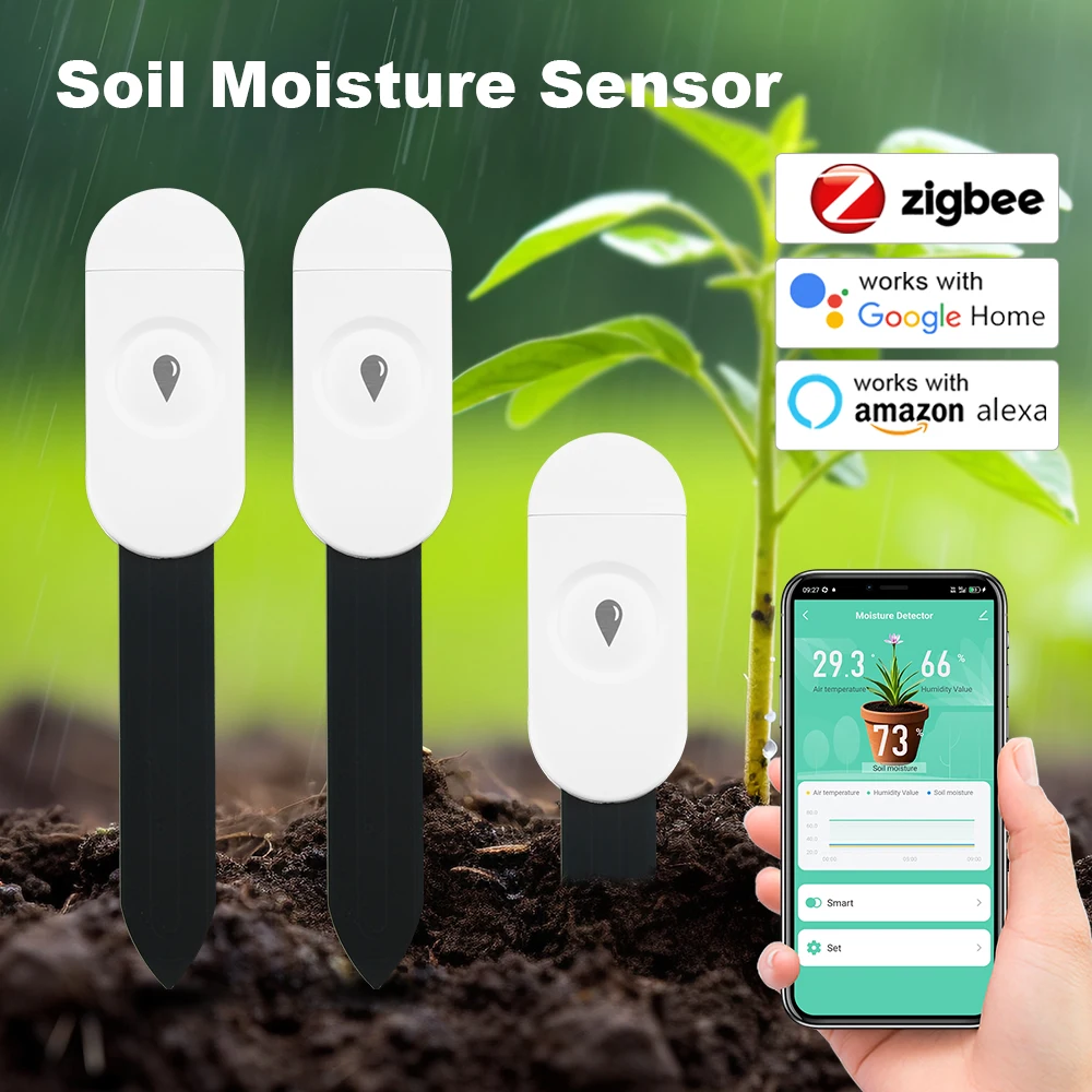

Умный тестер почвы Zigbee 3.0: измеритель температуры и влажности, детектор для автоматического полива, водонепроницаемый термогигрометр для сада, 2MQTT