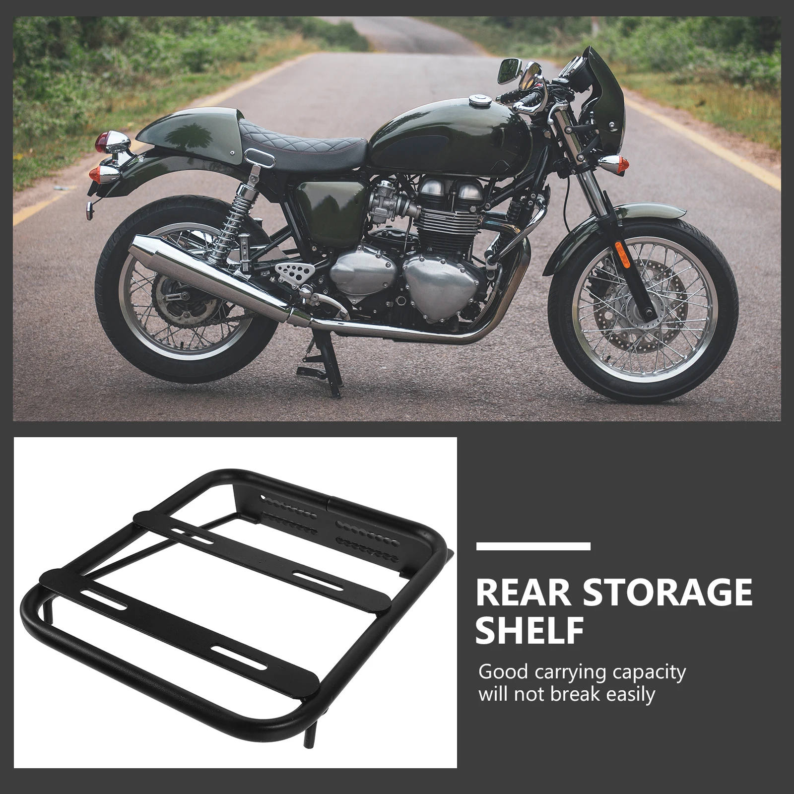 

Aluminum Alloy Motorbike Rear Rack Multi-Function Detachable Cargo Carrier Back Holder Wear-Resistant Professional Daily Use Bag