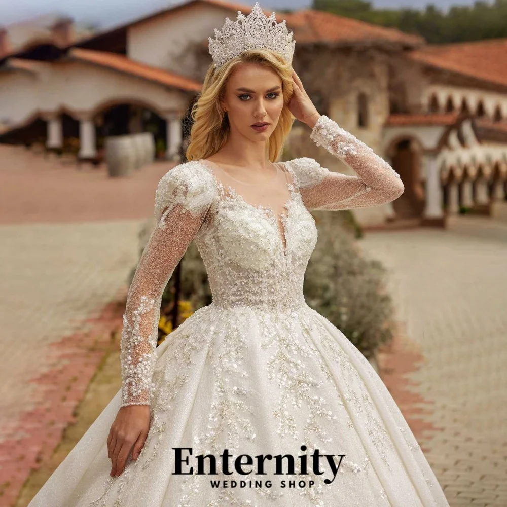 

Customized Tulle Zipper Wedding Dresses V-neck Sequins For Women Charming Simple Lace Applique Bridal Gowns Vestidos De Novia