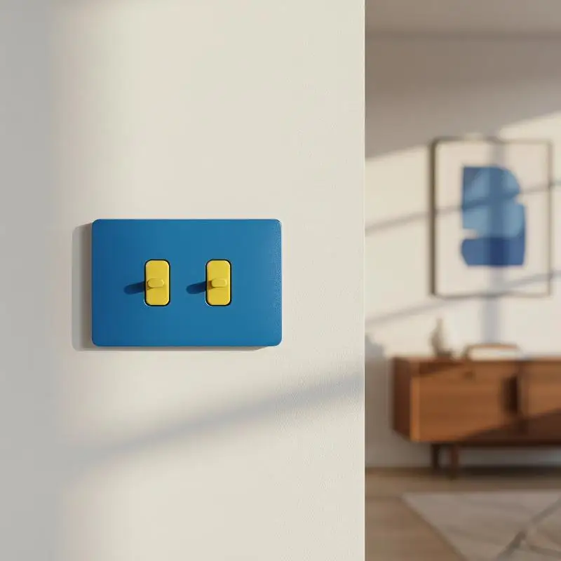 Double Button Light Switch Frame No Drilling Required Removable Non-Damaging Self-Adhesive Switch Cover for Wall Decor