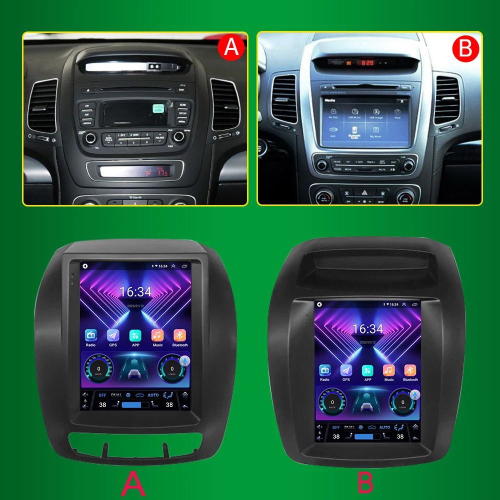 For Tesla style Carplay android auto For KlA Sorento 2013-2014 Car Android 2 Din Radio Multimedia Video Player Auto Stereo