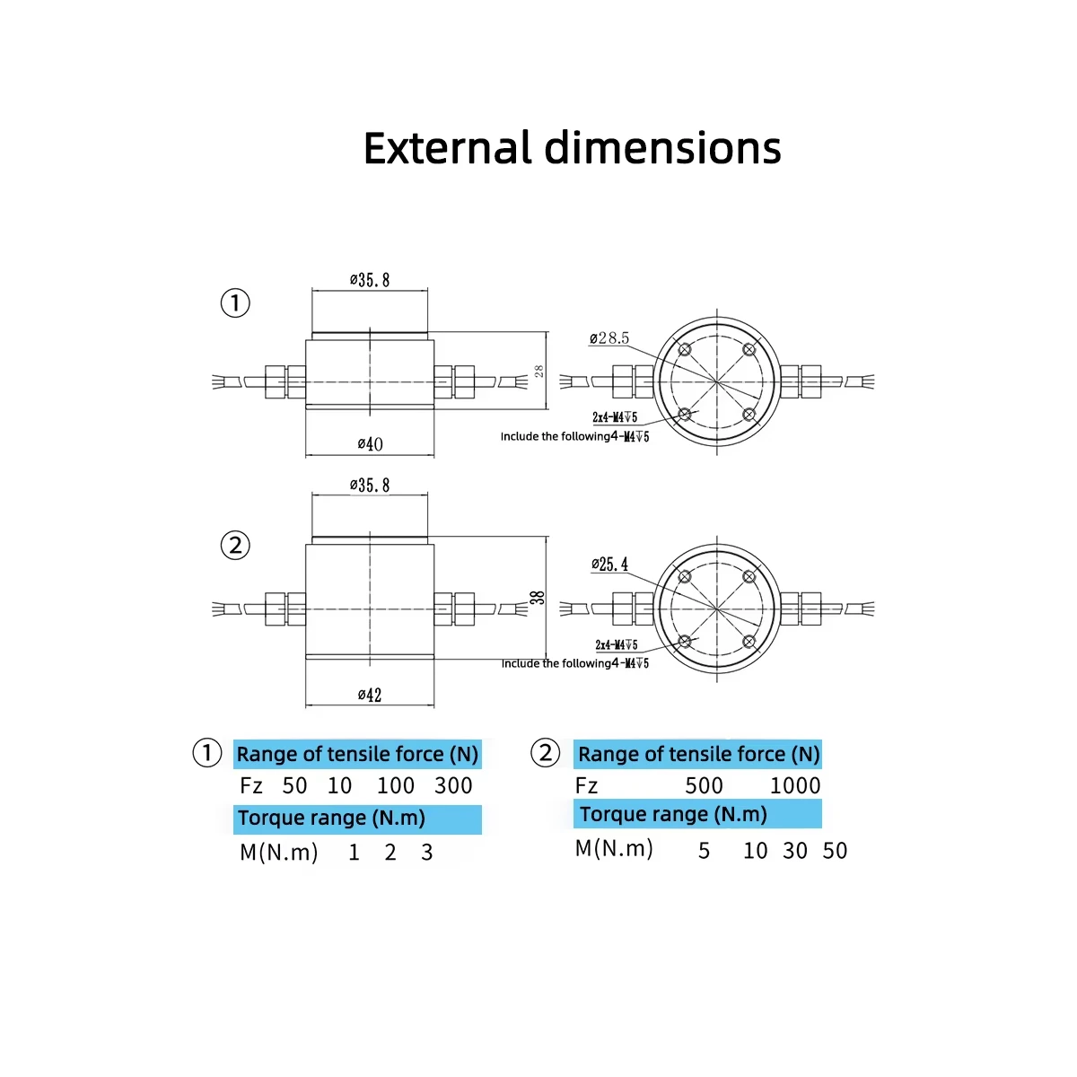 Weighing Sensor Torque Sensor Pressure Torque Composite Force Two In One Sensor 300N-3N.m 500N-5N.m 1000N-10N.m