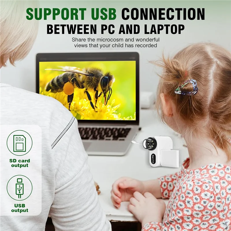 

A96I-Handheld Digital Microscope For Kids Mini Portable Pocket DV Miniature Microscope With 32G Memory Card, Durable