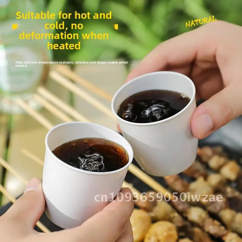 أدوات مائدة للاستعمال مرة واحدة في الهواء الطلق، للسفر والنزهات والتخييم والحفلات، مجموعة أطباق قشر الأرز عالية القيمة لعدة أشخاص #3