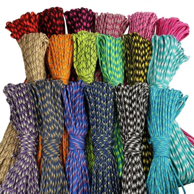 

7-Cores 550 Paracord 5/10/30M Dia.4mm Cord Parachute Rope Camping Accessories Outdoor Lanyard For Hiking Survival