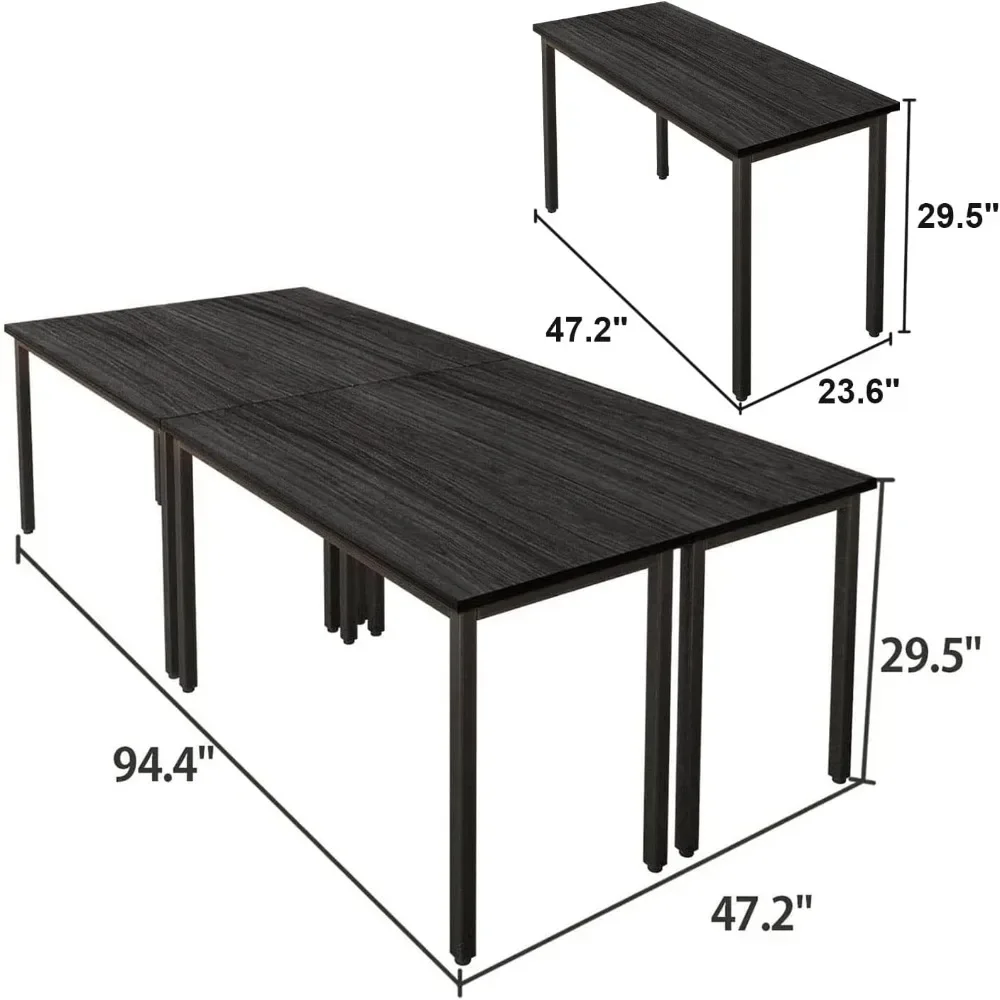 8FT Conference Table with 10pcs Chairs Set for Conferenc Room Meeting Room Office, 94.4