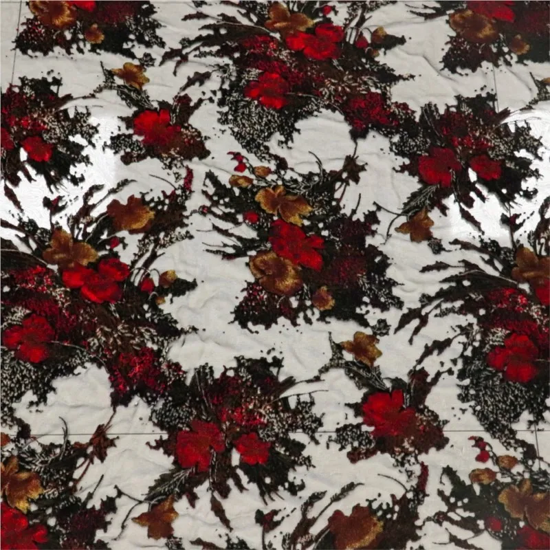 

Жаккардовые бархатные ткани женской одежды с розовым принтом и тиснением, тканые платья и т. д.