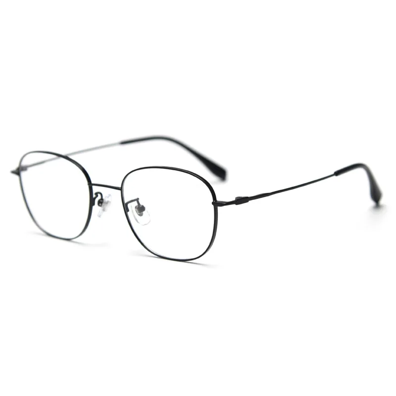 

Artistic Retro Small Square Frame Glasses Fashionable Metal Half Titanium Unisex for Men and Women