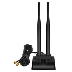2.4G 5.8G WIFI Antenna Dual Band Magnetic Base Aerial RP SMA Male with 2M Cable for Wireless Router Network Card