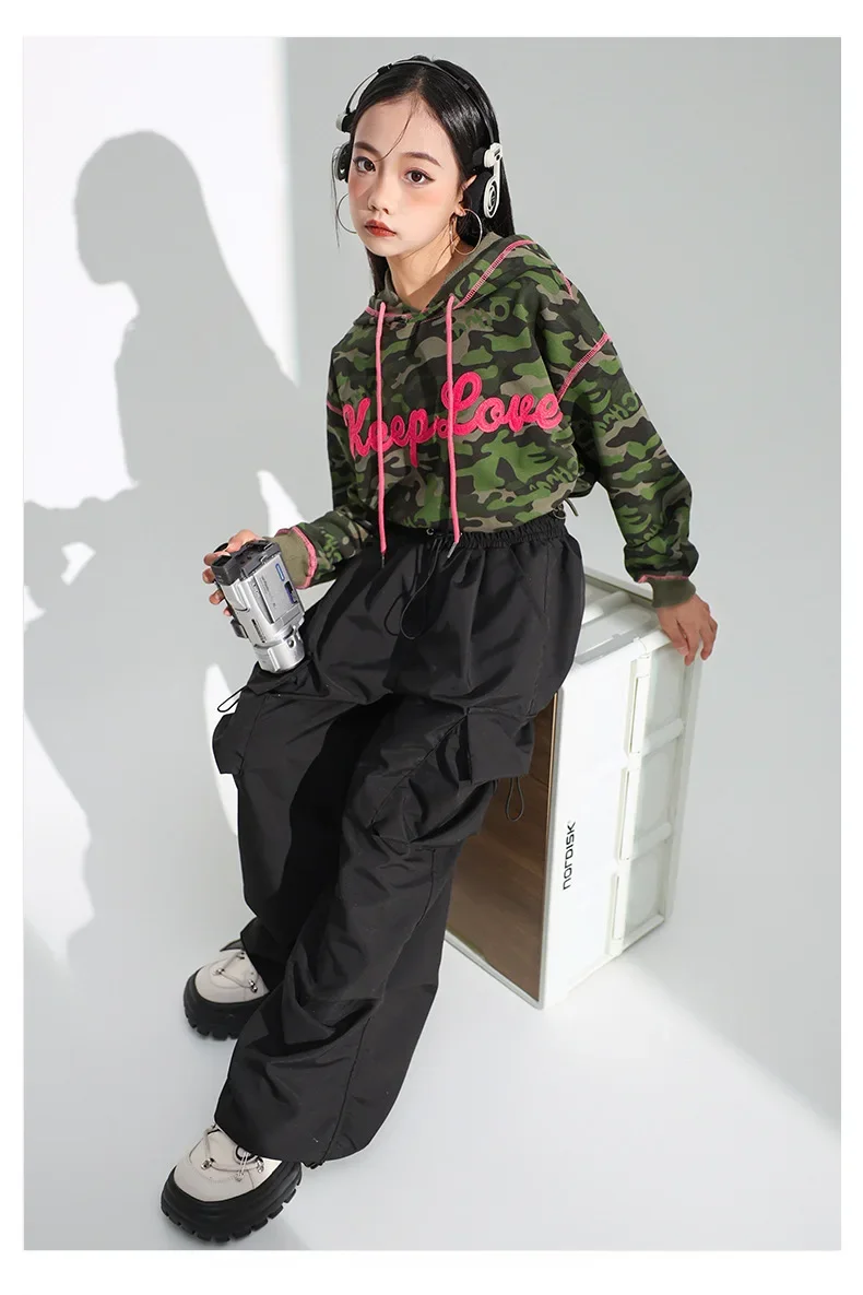 Girls' Jazz Dance Costume Handsome Japanese Street Dance Performance Costume Set Children's Hiphop Show Stage Trend