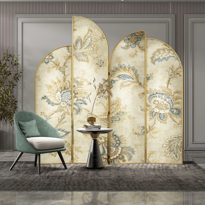 American light luxury aluminum alloy screen partition fashionable folding living room hotel office blocking retro entrance