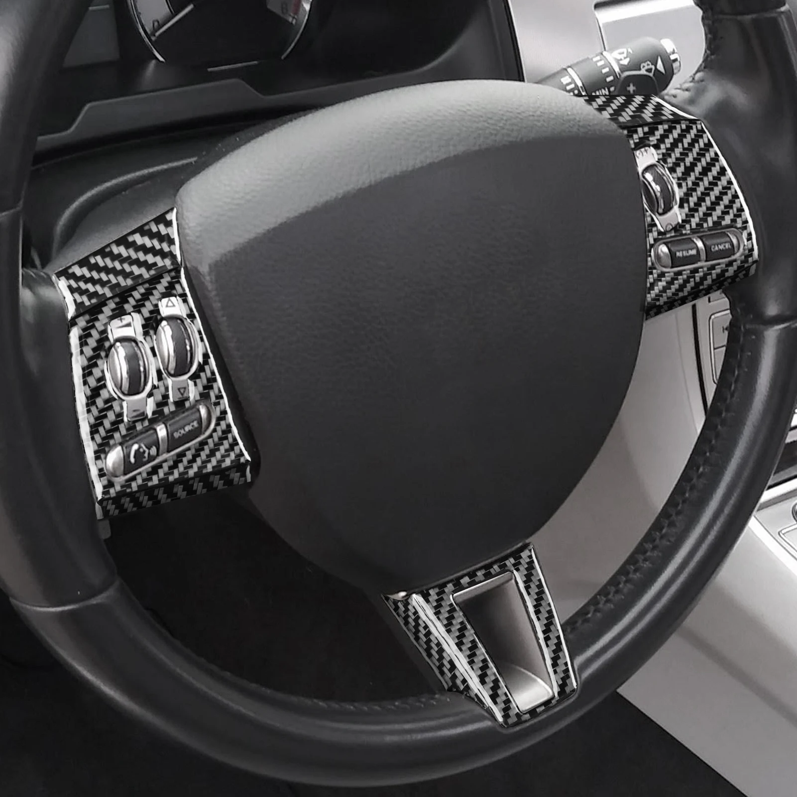 For Jaguar XF 2008 2009 2010 2011 Carbon Fiber  Steering Wheel Kit  Car Interiors Trims Accessories Decorations Stickers - view 3