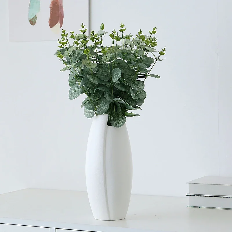 

Luxury Modern Ceramic Vase Creative Nordic Style Flower Art Hydroponic White Vase Living Room Jarrones Aesthetic Home Decor FYVS