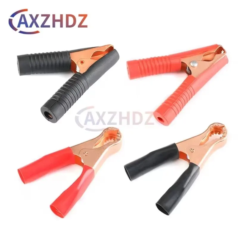 

2PCS 100A Caravan Van Battery Test Lead Clips Alligator 50A Clips Strongly Thickened Car Ignition Clamp Red Black Crocodile Car