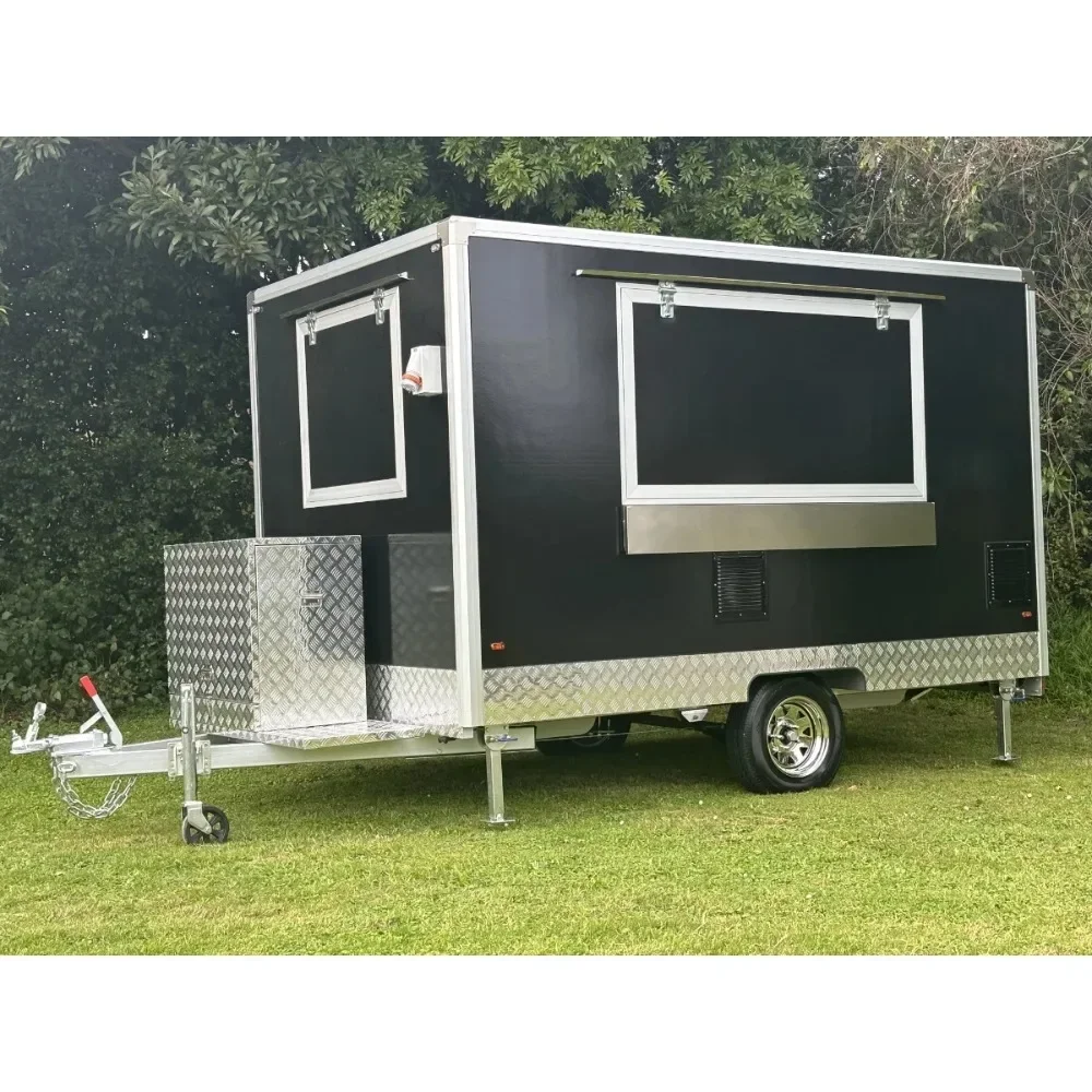 New Mobile Food Trailer with Full Kitchen Pizza Coffee Camper Van Ice Cream Hot Dog Food Truck 24 Ft BBQ Cart Fully Equipped