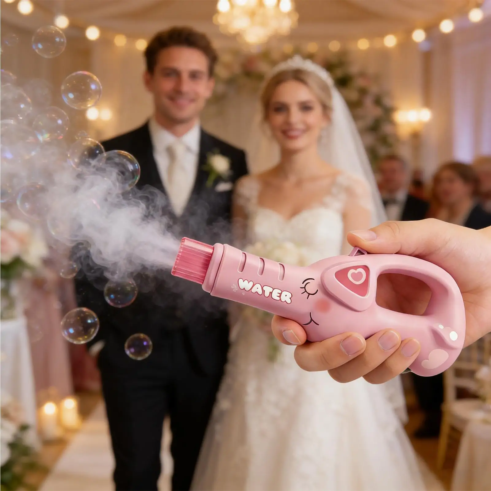 

Волшебные дымчатые пузырьковые машины, портативный интерактивный воздуходувка для пузырей, красочная эластичная палочка для пузырькового тумана для лета, уличной семейной вечеринки