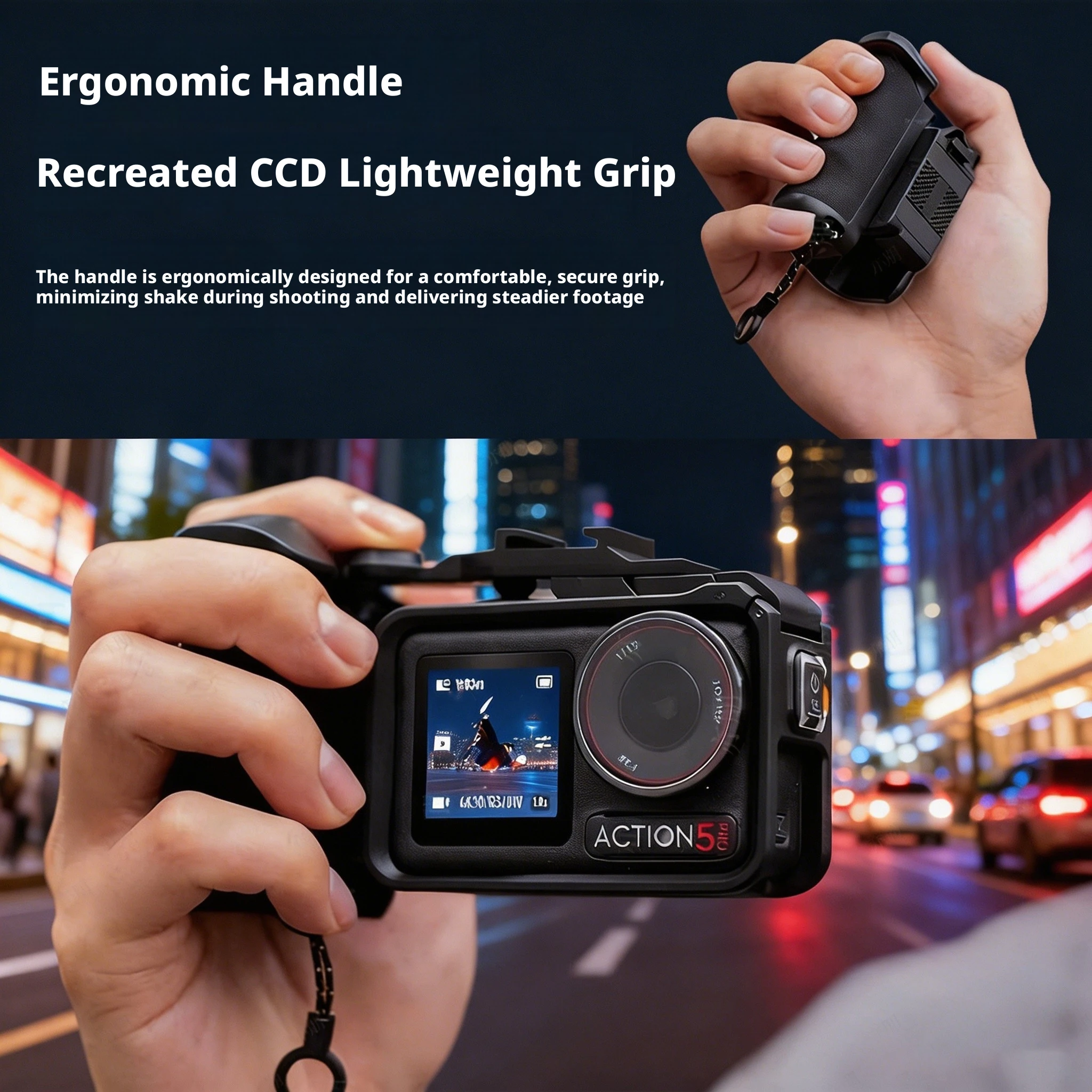 �y�Z�[�����z�l�ԍH�w�Ɋ�Â����A�N�V�����J�����V���b�^�[ DJI Osmo Action 5Pro/4/3�p �V���b�^�[�{�^���t�� �|�[�^�u���X�g���[�g�ʐ^�B�e�z���_�[