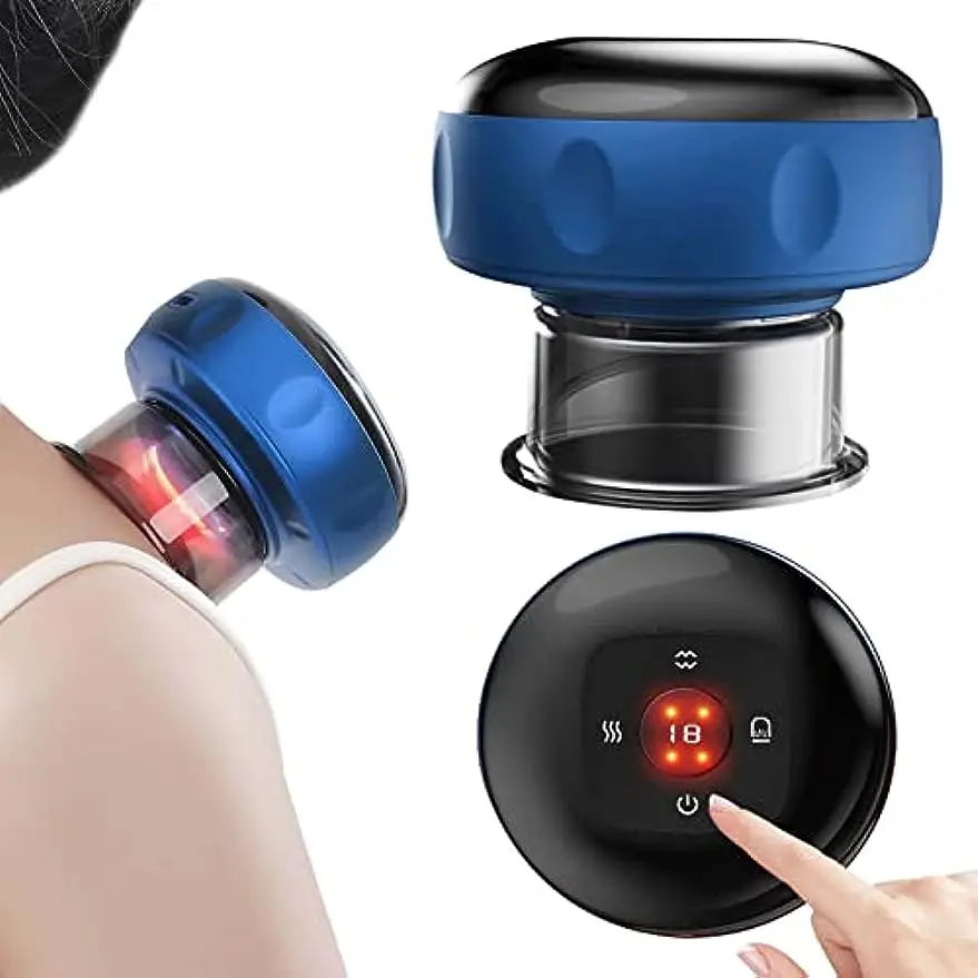 

Lntelligent Electric Cupping Treatment Set Portable 4 In 1 Button Type With 12 Modes Back And Neck Massager Acupoint Gua Sha