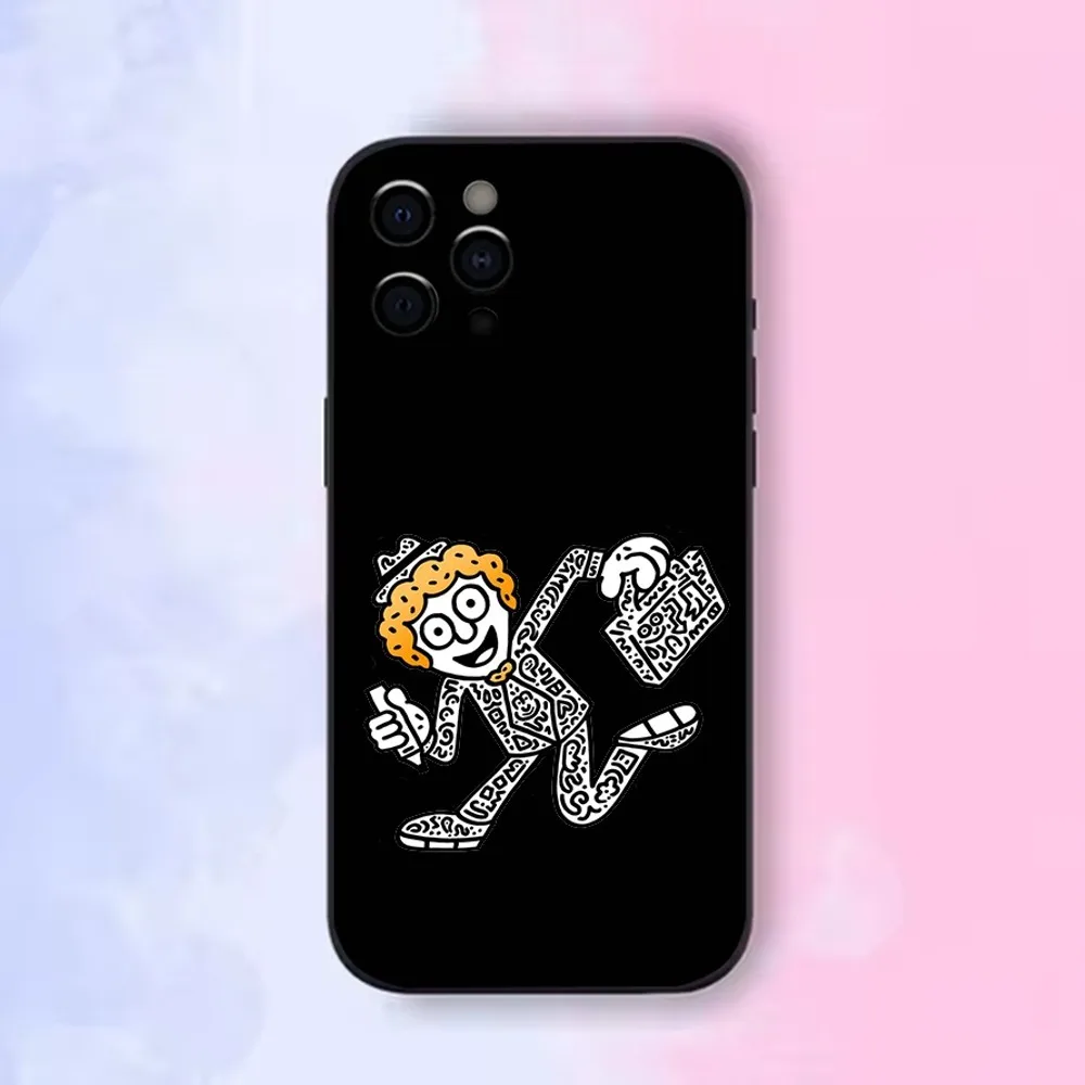 Graffiti Art Mr D-Doodle-e Phone Case For Apple iPhone 15,14,13,12,11,Pro,X,XS,Max,XR,Plus,Mini Soft Black Shell image 4