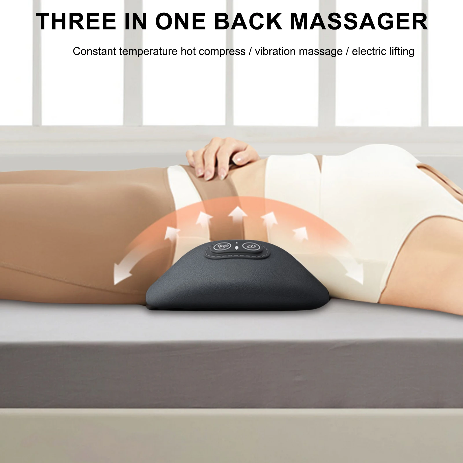 

3-in-1 Back Massager with Relief Support Waist Pillow Portable Shoulder Lower Back Pain Relief Waist Massager for Bed and Chair
