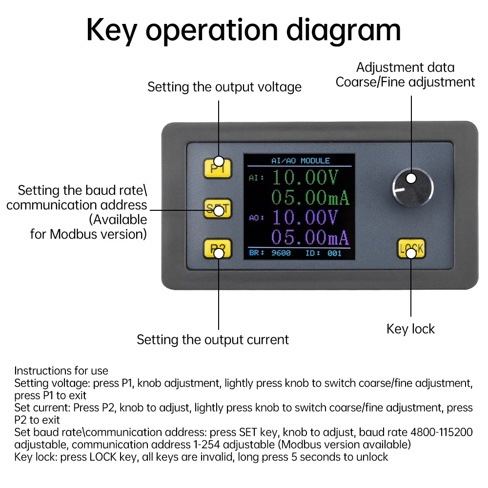 DC 0/2-10V 0/4-20mA Generatore di segnale digitale ad alta precisione Sorgente di corrente Generatore di frequenza di misurazione di ingresso/uscita