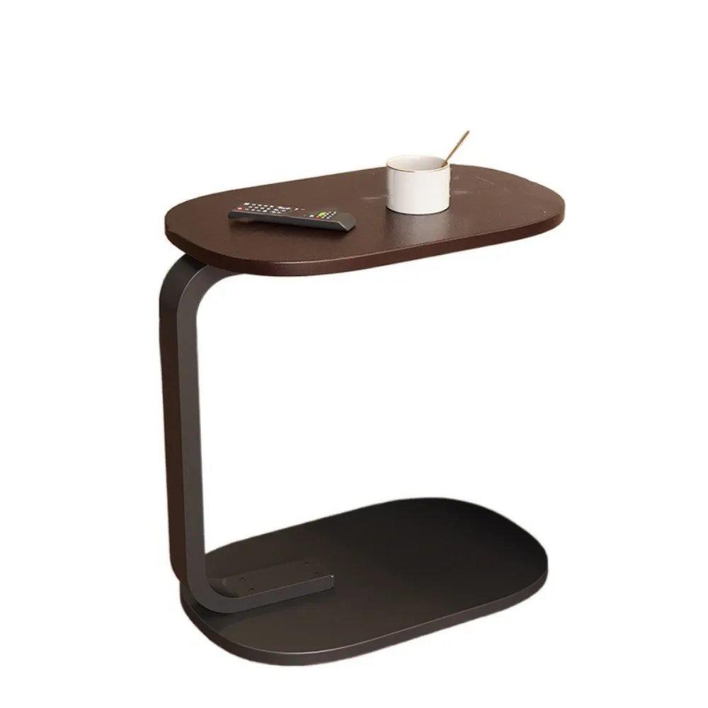 

Nordic Style C-Shaped Sofa Coffee Table Round Corner Stable Bedside Organizer Easy Installation Oval Movable Tea Table Rack Home