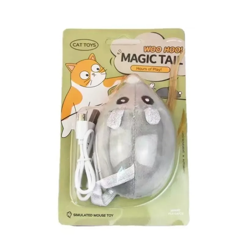 Automatic Interactive Cat DogToy Mouse - USB Rechargeable, Obstacle-Avoiding Moving Mouse Toy for Cats, Smart Random Movement