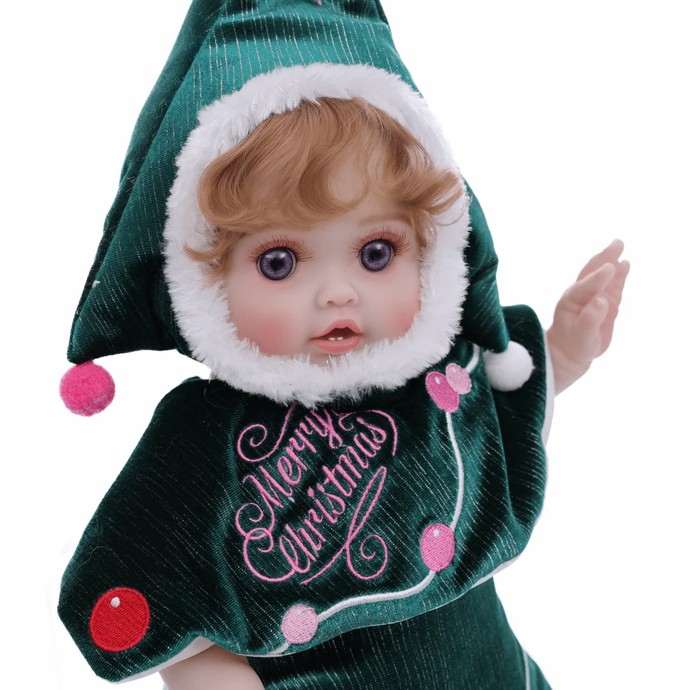 Cloveray 45 cm Originale Full Body Vinile Realistico Reborn Baby Doll 18 pollici Peluche Albero di Natale Realistico Vinile Doll Kid Regalo di Natale