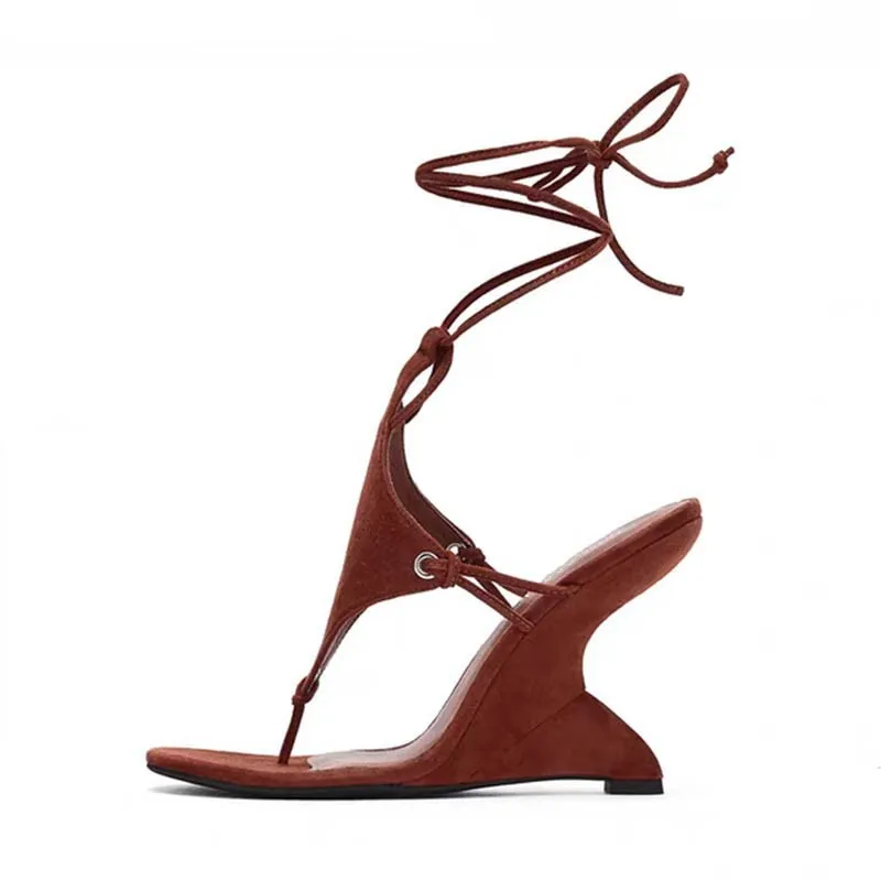 

2025 Cross Strappy Sandals One Strap Open Toe Stiletto Heels Women's Sandals New Arrival Lace Up Elegant Shoes 43