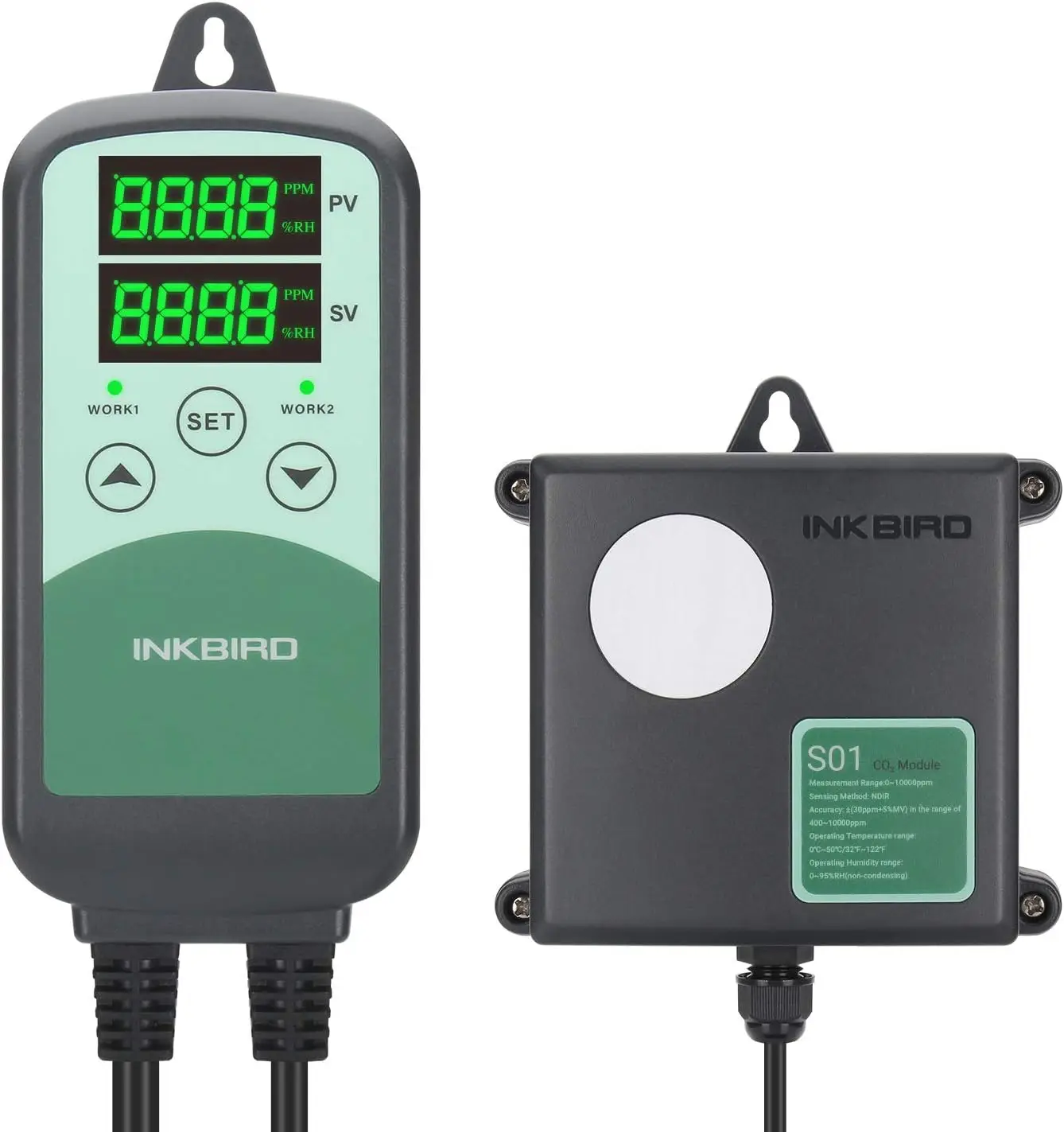 Grow Room CO2 Control: Plastic, White, Accurate CO2 Meter & Controller with Sensor