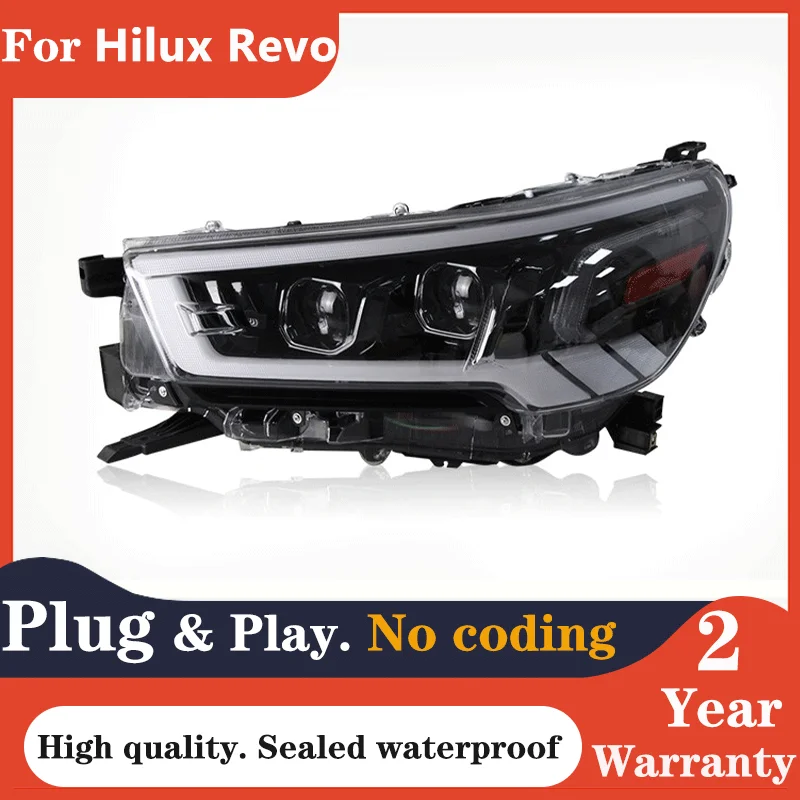 

2 шт. светодиодные фары в сборе для Toyota Hilux revo rocco 2015 2016 2017 2018 2019 светодиодные фары для тюнинга автомобиля, детали