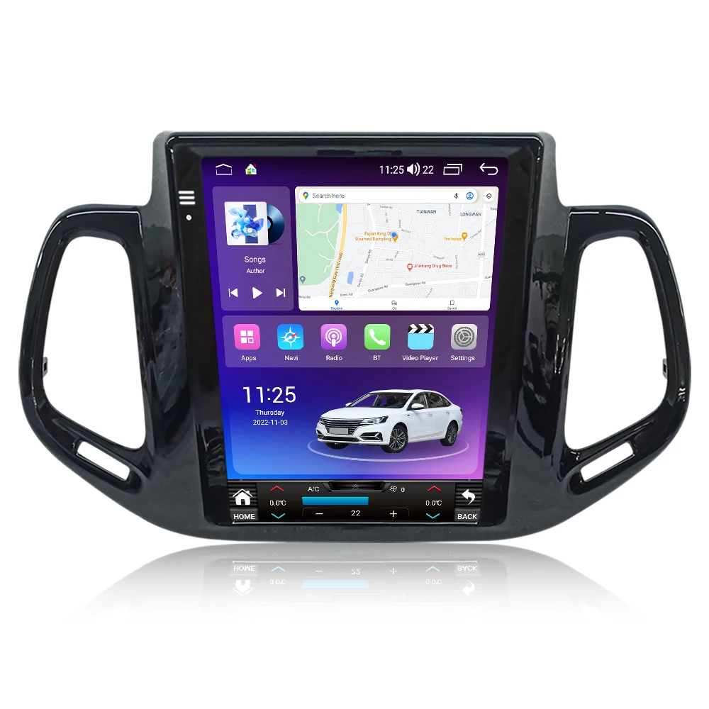 MEKEDE Car Screen Gps Navigation 360 Camera Music Player Car-play Android Auto For Jeep Compass 2016-2018 FM AM BT Cooling Fan