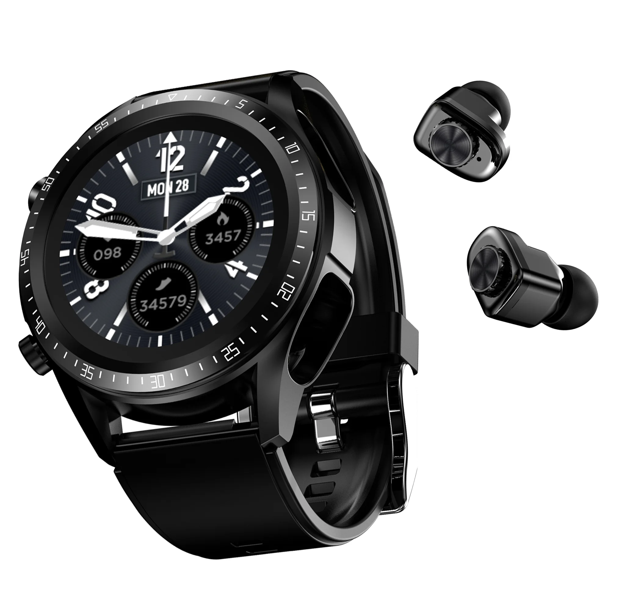 Valdus 2 em 1 produtos de alta qualidade tela redonda smartwatch eletrônica dupla utilização relógio inteligente com fones de ouvido sem fio jm03