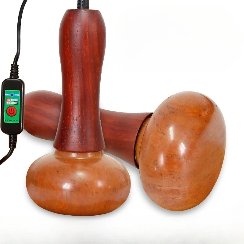 Natural Hot Massage Stones with Electric Heating Box, Hot Stone Electric Moxibustion Equipment Relaxation Relief Massage Tools