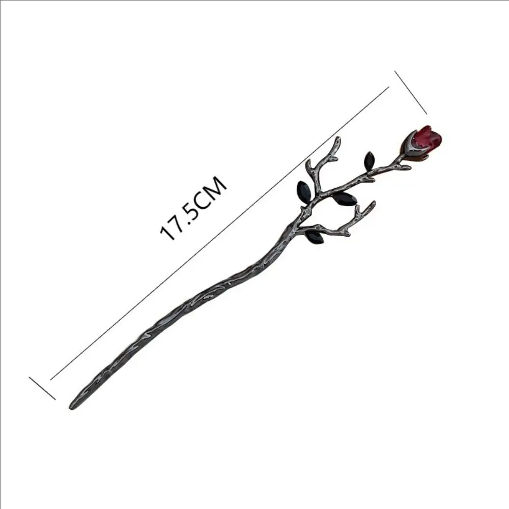 Stik Rambut Mawar Retro Jepit Rambut Cina Baru Logam Sumpit Rambut Elegan Aksesori Rambut