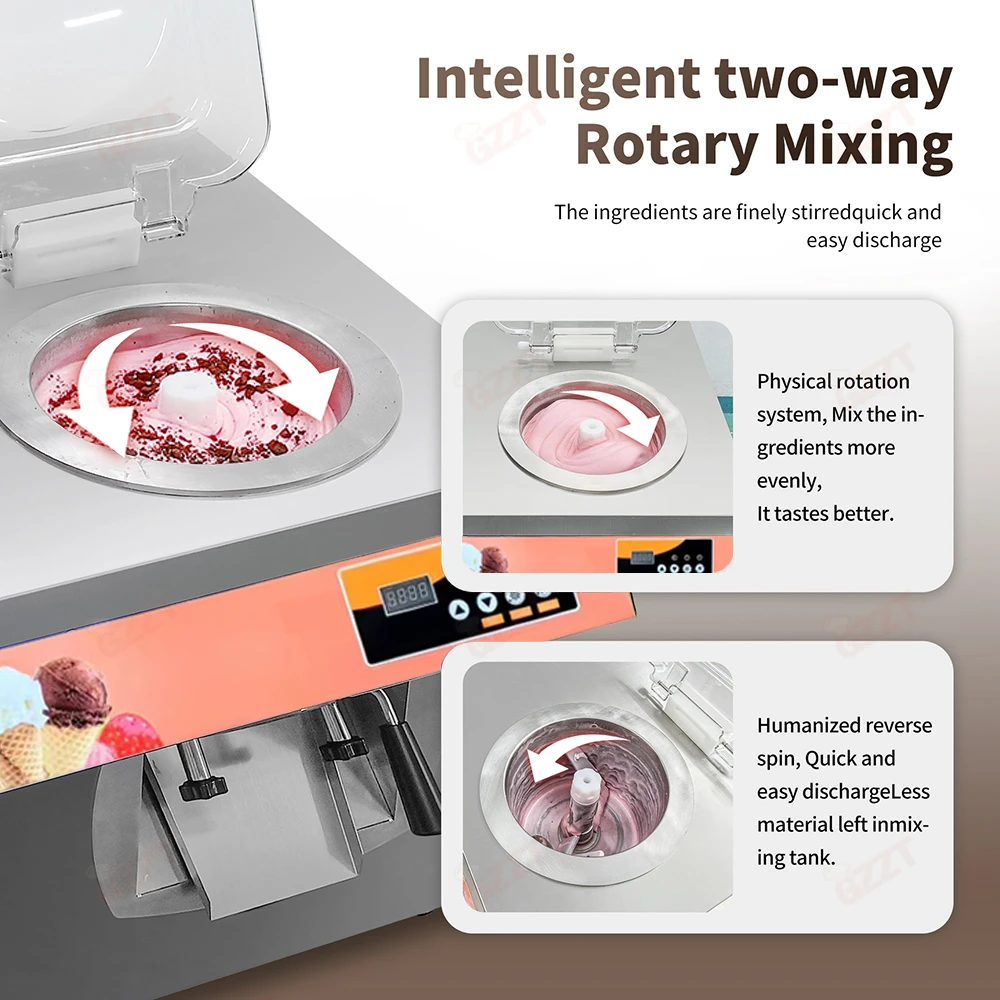 دفعة تجارية الفريزر الفولاذ المقاوم للصدأ سطح الطاولة مثلجات إيطالية جيلاتو آلة صنع الآيس كريم الصلبة معدل نفخ الهواء 150%