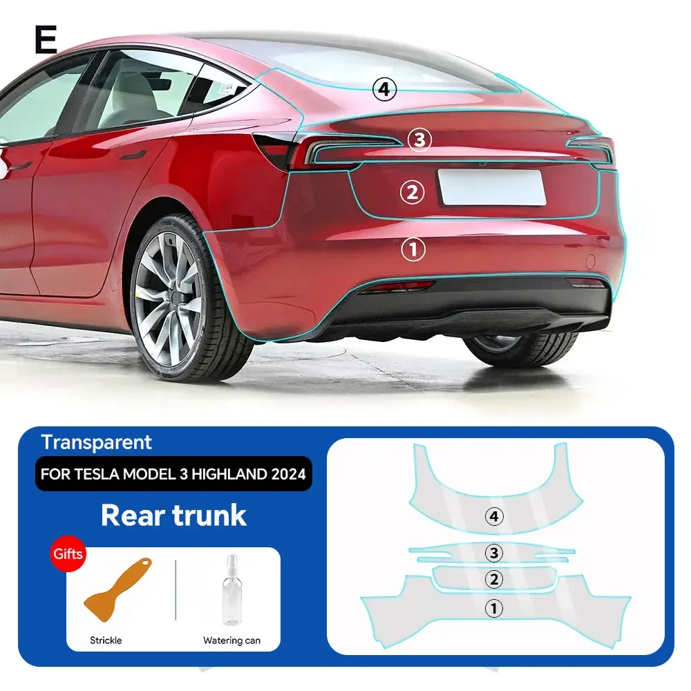 Verfbeschermingsfolie voor Tesla Model 3 Highland 2024 8,5 dikke voorgesneden auto doorzichtige TPU PPF-kit transparante sticker autosticker