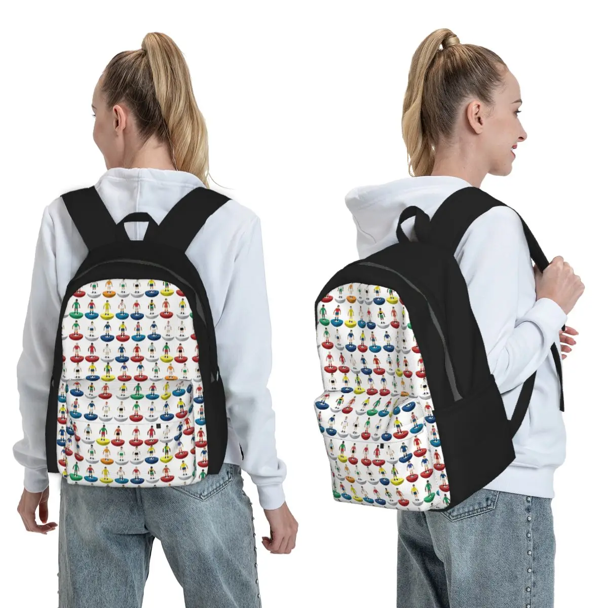 World Subbuteo Players Backpack Student BookBag Kids School Bag Laptop Shoulder Bags for Men Women