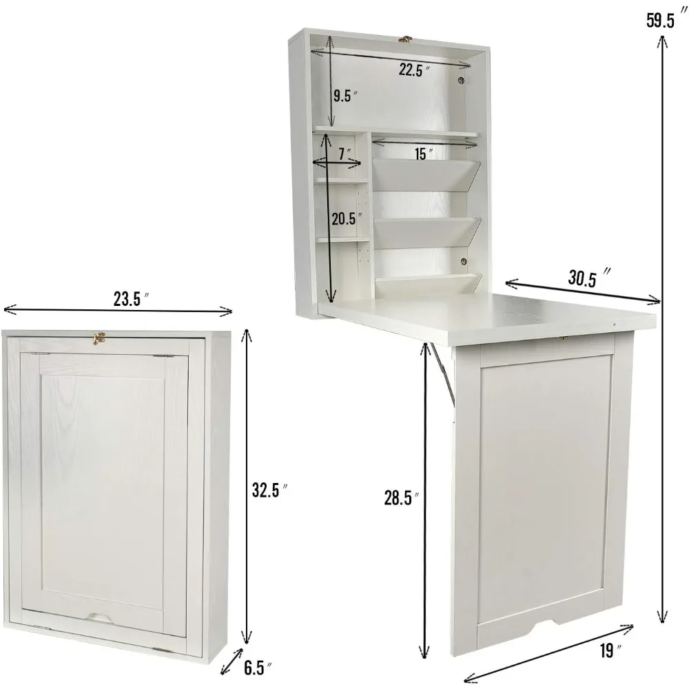 Tavolo da parete, scrivania convertibile pieghevole Scrivania per computer multifunzione Scrivania per casa Ufficio Parete in legno galleggiante