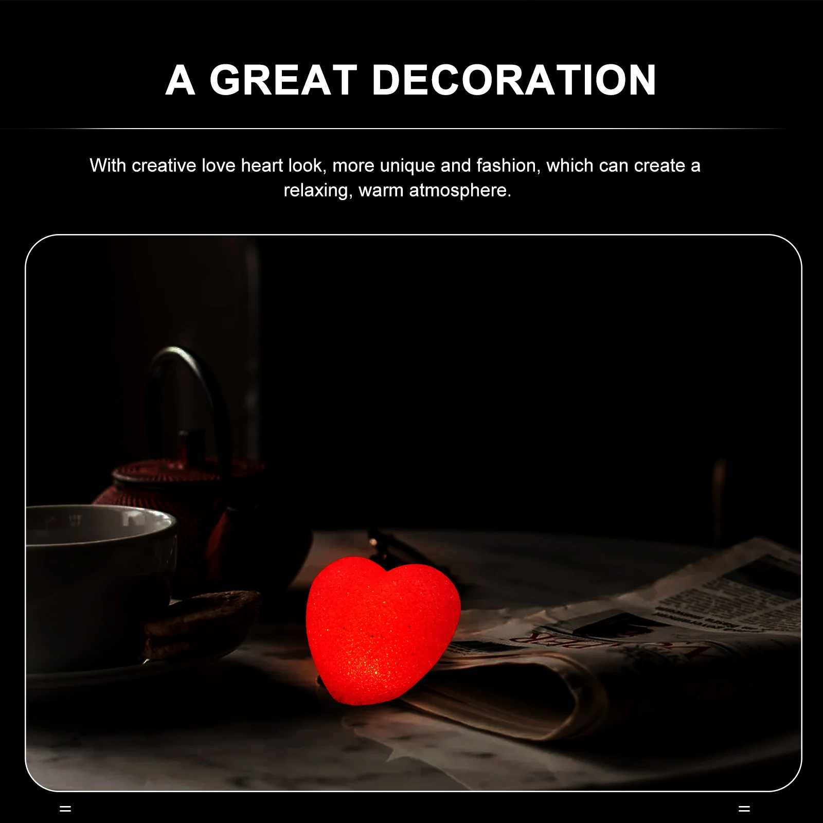 

Night Light Small Desktop Decor Cute Heart Table Heart-shaped Led Red Bedside