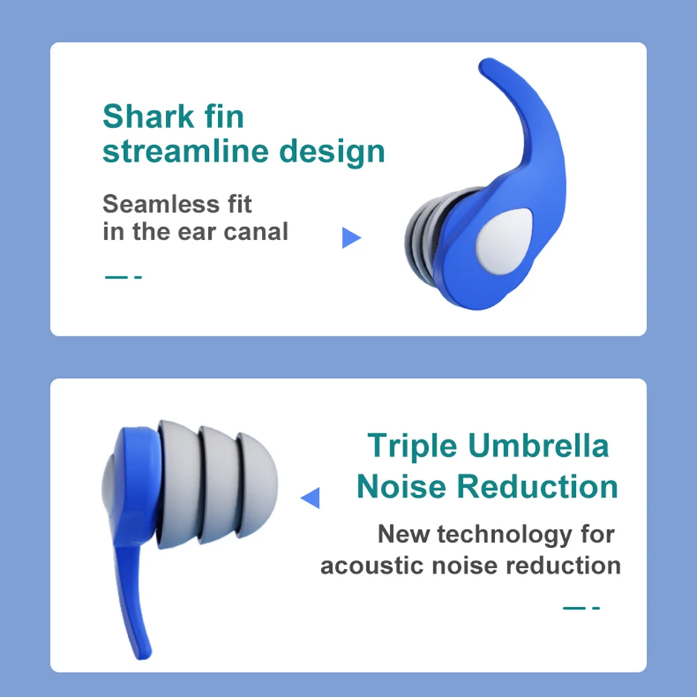 

1 пара силиконовых противошумных беруш, защитные беруши, мягкие и комфортные звукоблокирующие беруши для путешествий, работы, сна, плавания