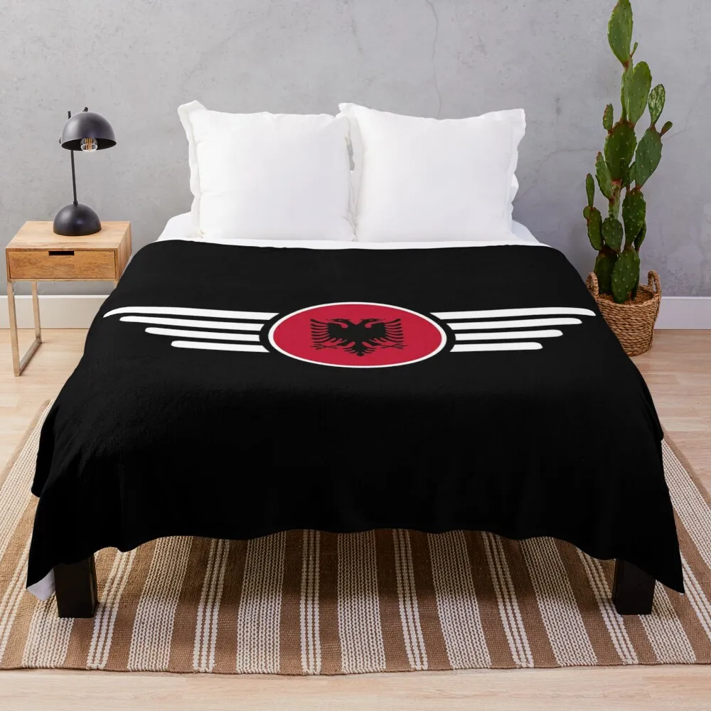 Albania style design t-shirt Throw Blanket Camping Cute Plaid Blankets