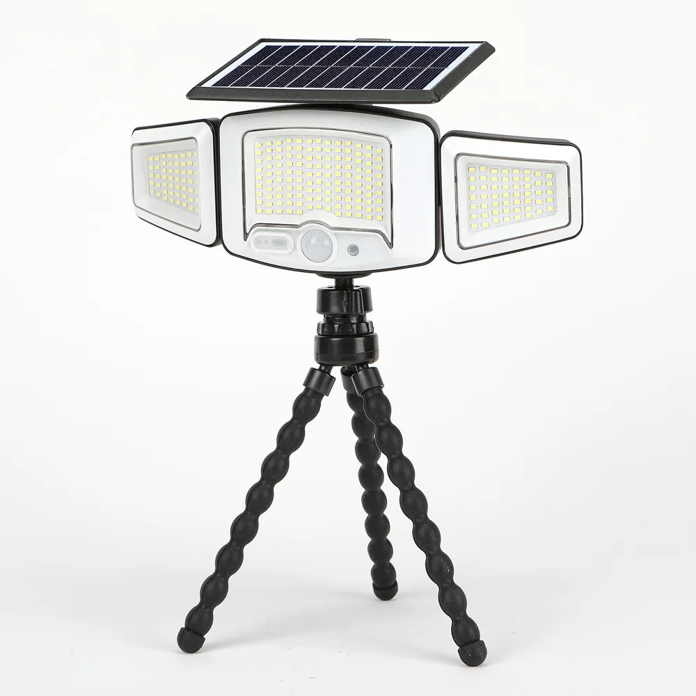 Solar three-headed octopus light Outdoor lighting Garden light Human waterproof super bright automatic sensor light