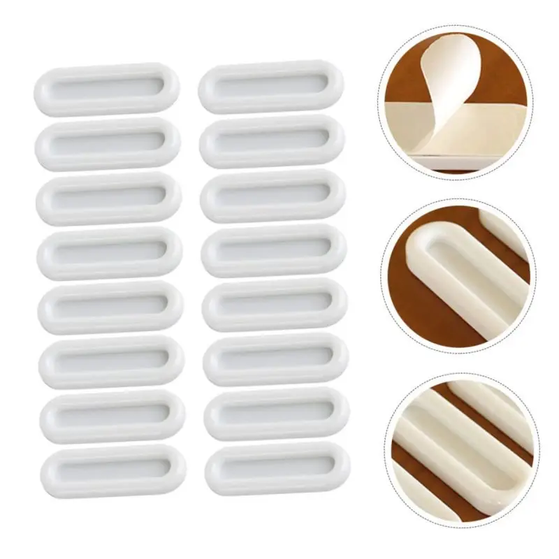 4Pcs Self-adhesive Door Knobs Oval Door Handles for Interior Doors Glass Window Cabinet Drawer Non-slip Grip Auxiliary Handles