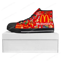 Mc-Donalds Printing High Top High Quality Sneakers Mens Womens Teenager Canvas Sneaker Casual Custom Made Shoes Customize Shoe