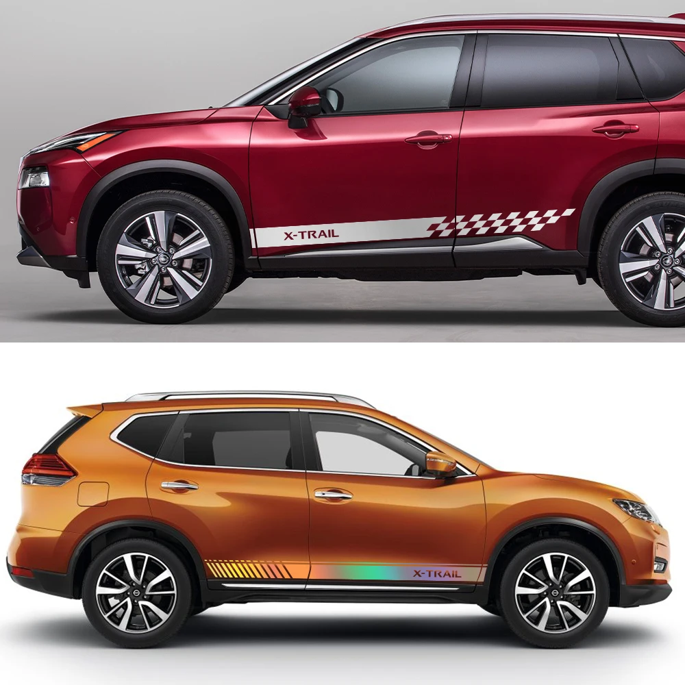 MAVNES Protection seuil Porte Voiture en Fiber Carbone Autocollant Anti-Rayures pour Nissan Xtrail X Trail T30 T31 T32, Plinthes Garniture Accessoires,B