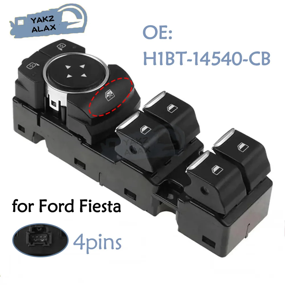 

Window Control Switch for Ford Fiesta H1BT-14540-CB Car Accessories Front Left Driver Side Controller Glass Lifter Button 4Pins