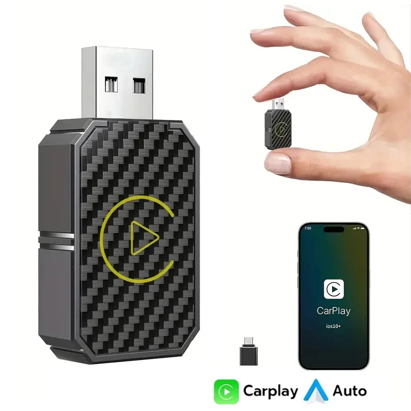 Smart Dongle Wireless CarPlay Adapter for Android Auto for Apple iOS ,Intelligent Car Screen System, Plug & Play，No Latency